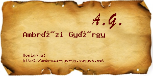 Ambrózi György névjegykártya
